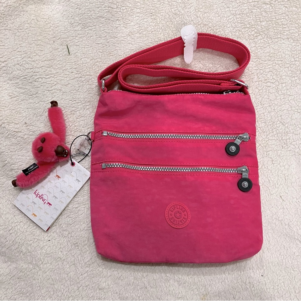 NWT Kipling Kylee Hydrangea Crossbody Zip Swing Bag Pink